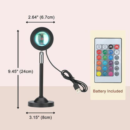 Transform Your Space with the Fall Sunset Lamp Projector - 180° Adjustable RGB Mood Light for Ambience, Gaming & Parties!
