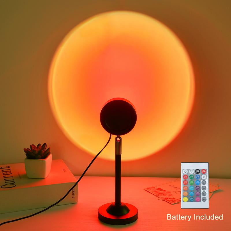 Transform Your Space with the Fall Sunset Lamp Projector - 180° Adjustable RGB Mood Light for Ambience, Gaming & Parties!