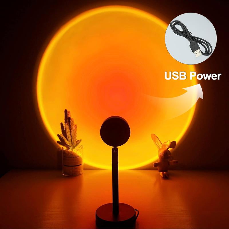 Transform Your Space with the Fall Sunset Lamp Projector - 180° Adjustable RGB Mood Light for Ambience, Gaming & Parties!